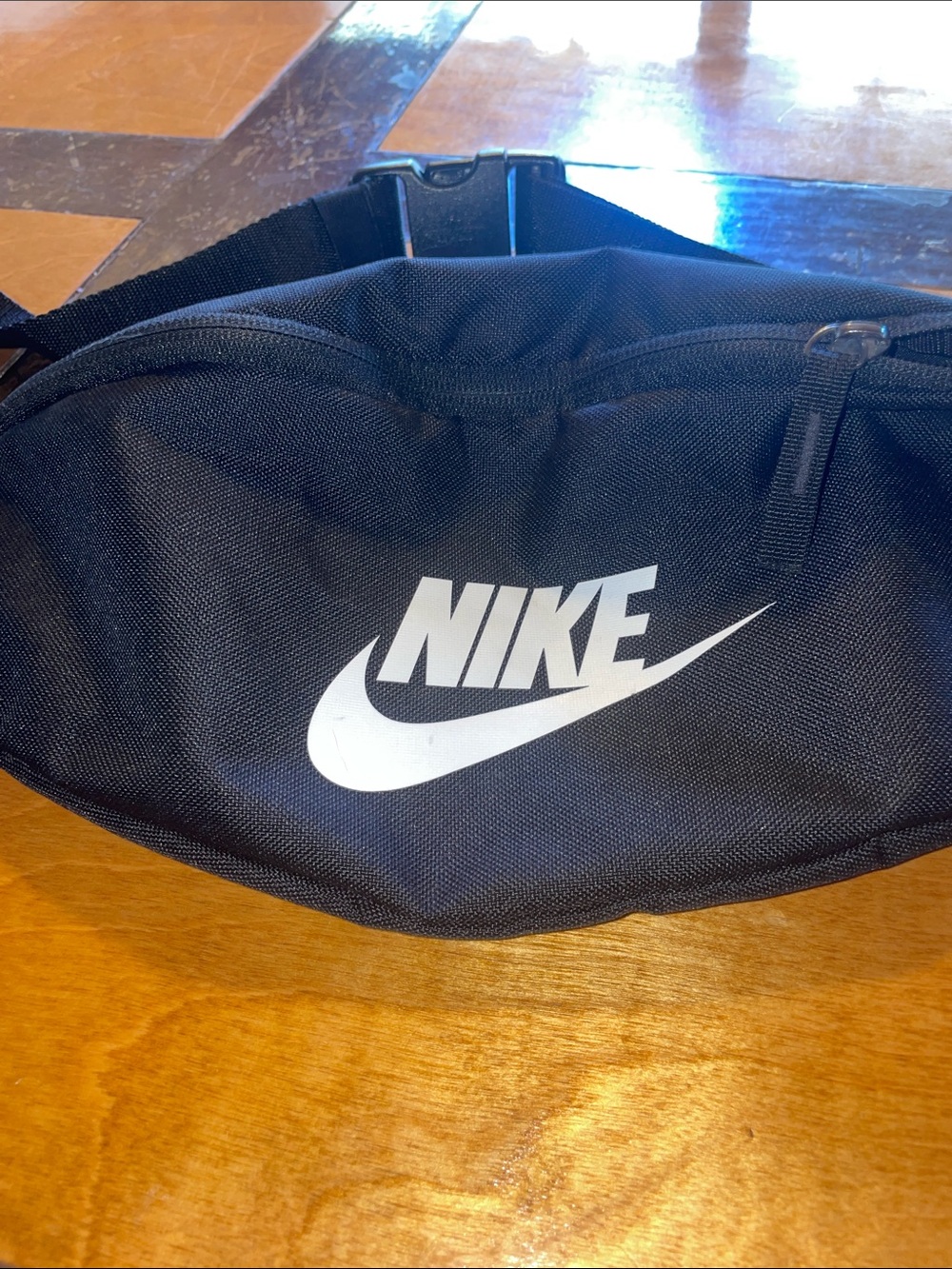 Nike Black Belt Bag with White Swoosh